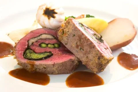 Stuffed beef steaks Stock Photos