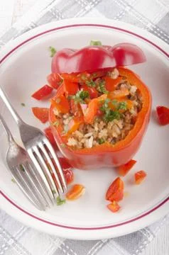Stuffed bell pepper with rice Stock Photos
