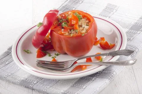 Stuffed bell pepper with rice Stock Photos