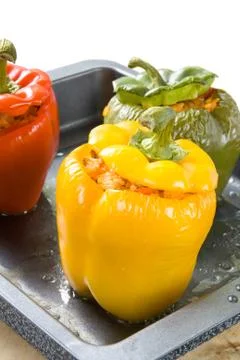 Stuffed bell peppers Stock Photos