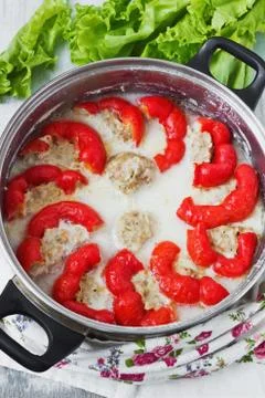 Stuffed bell peppers Stock Photos