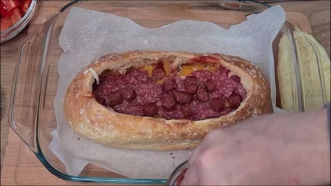 Stuffed Bread Stock Footage 213327082