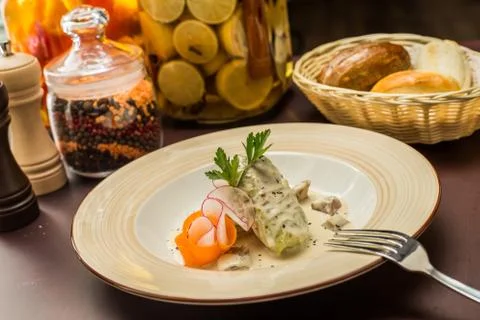 Stuffed cabbage roll Stock Photos