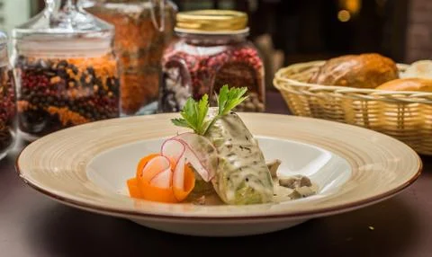 Stuffed cabbage roll Stock Photos