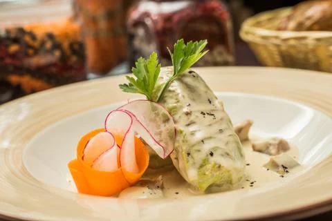 Stuffed cabbage roll Stock Photos