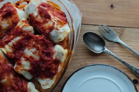 Stuffed cabbage rolls Stock Photos