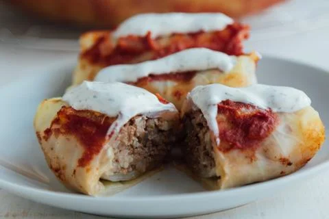 Stuffed cabbage rolls Stock Photos