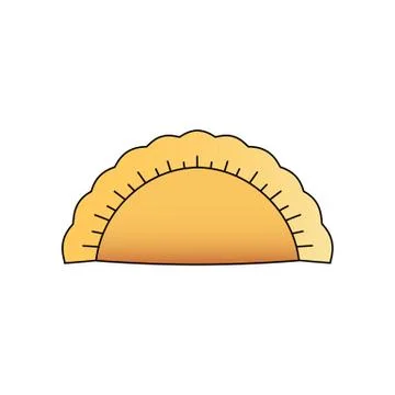 Stuffed calzone vecot illustration isolated on white background. Stock Illustration