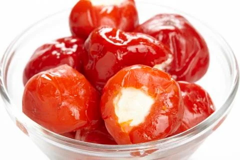 Stuffed cherry tomatoes Stock Photos