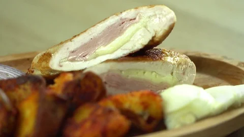 Stuffed chicken breast Stock Footage 71940679