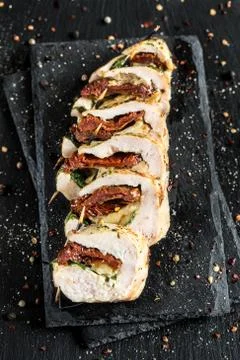 Stuffed chicken breast Stock Photos