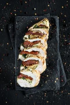 Stuffed chicken breast Stock Photos