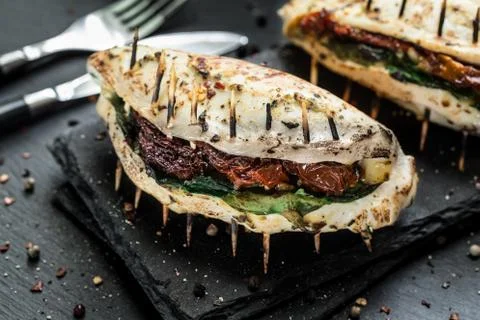 Stuffed chicken breast Stock Photos