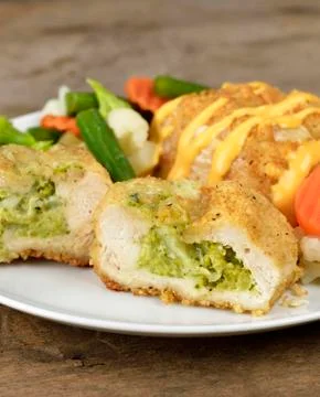 Stuffed chicken breasts Stock Photos
