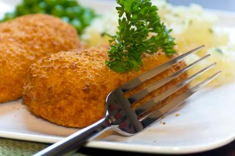 Stuffed chicken cordon bleu Foto stock