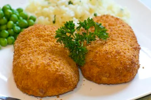Stuffed chicken cordon bleu Foto stock