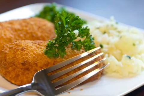Stuffed chicken cordon bleu Stock Photos