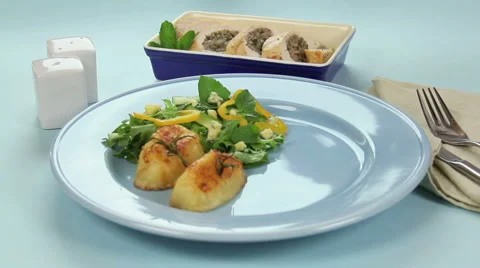 Stuffed Chicken Stock Footage 1046212