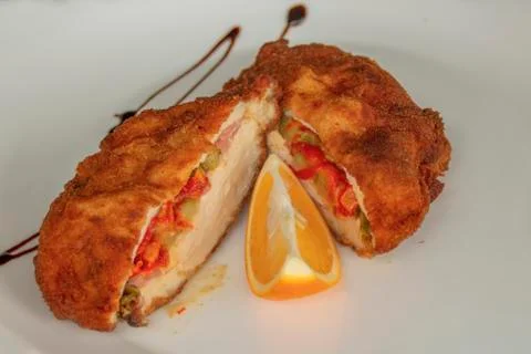 Stuffed Chicken Steak. Stock Photos