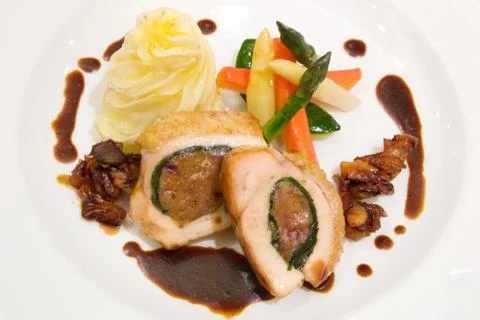 Stuffed chicken supreme Stock Photos