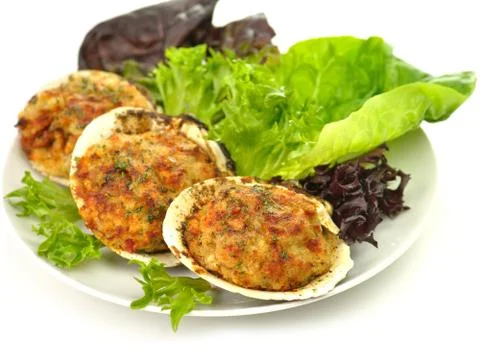 Stuffed clams Stock Photos