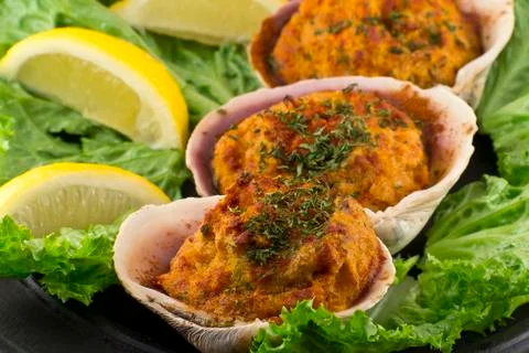 Stuffed clams Stock Photos