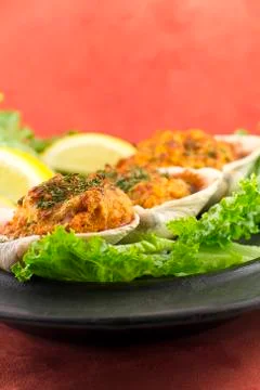 Stuffed clams Stock Photos