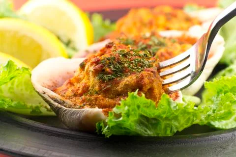 Stuffed clams Stock Photos