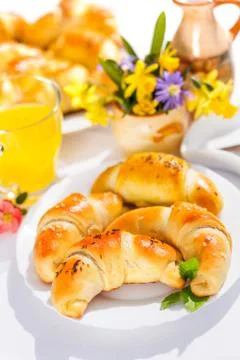 Stuffed crescent rolls Stock Photos