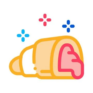 Stuffed croissant icon vector outline illustration Stockillustratie