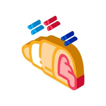 Stuffed croissant isometric icon vector illustration Stockillustratie