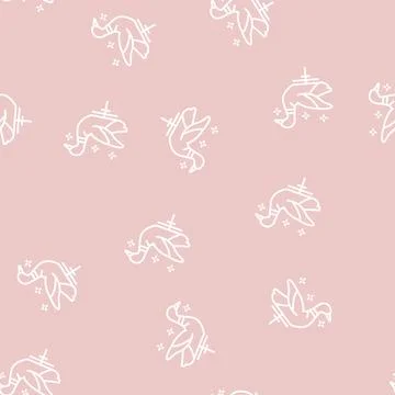 Stuffed decoy for duck line seamless pattern Stock Illustration