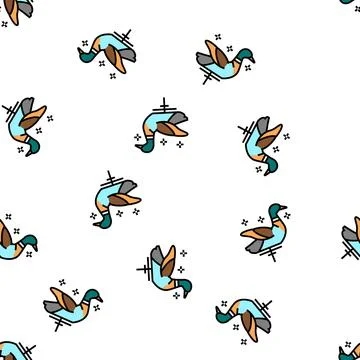 Stuffed decoy for duck vector seamless pattern Stock Illustration