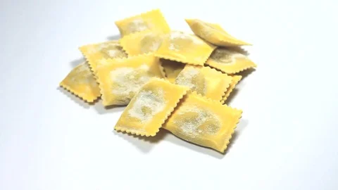 Stuffed egg pasta with pumpkin tortelli Stock Footage 101823464