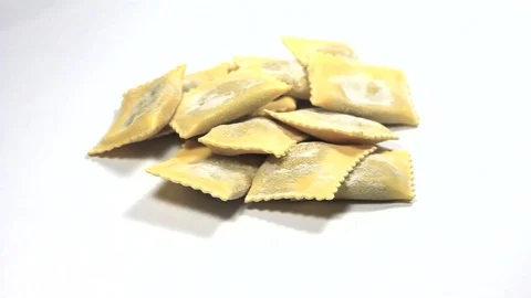 Stuffed egg pasta with pumpkin tortelli Stock Footage 101823465