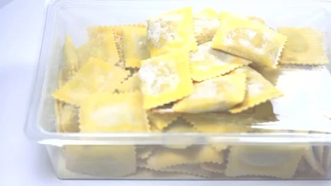 Stuffed egg pasta with pumpkin tortelli Stock Footage 101823466