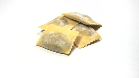 Stuffed egg pasta with pumpkin tortelli Stock Footage 101825403