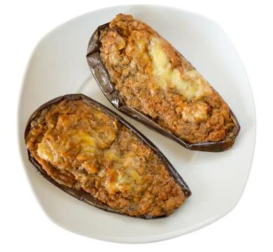 Stuffed egg plant Stock Photos