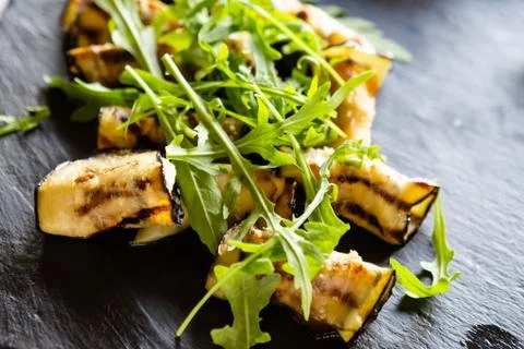 Stuffed eggplant appetizer. Stock Photos