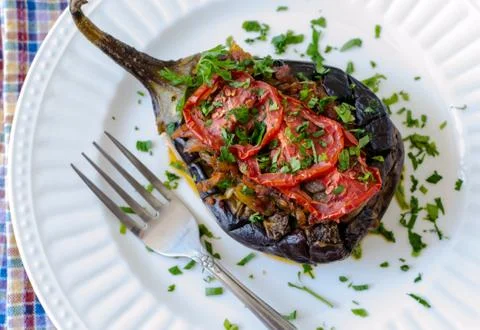 Stuffed eggplant Stock Photos