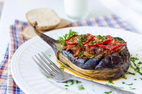 Stuffed eggplant Stock Photos