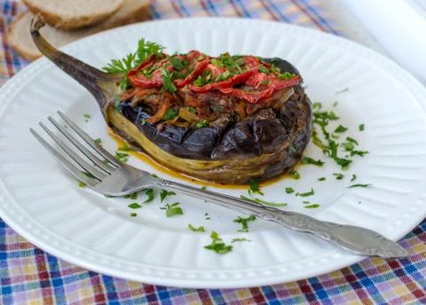 Stuffed eggplant Stock Photos