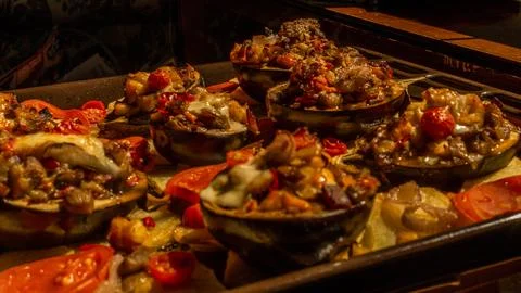 Stuffed eggplants Stock Photos