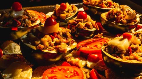 Stuffed eggplants Stock Photos