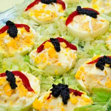 Stuffed eggs Stock Photos