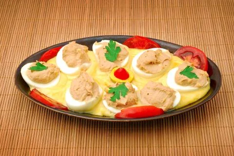 Stuffed eggs Stock Photos