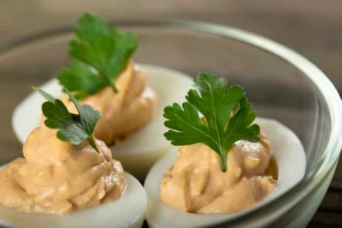 Stuffed eggs Stock Photos