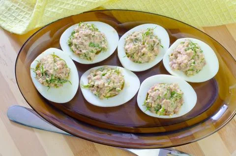 Stuffed eggs Stock Photos