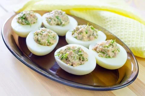 Stuffed eggs Stock Photos