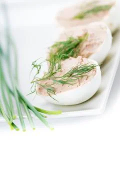 The stuffed eggs Stock Photos